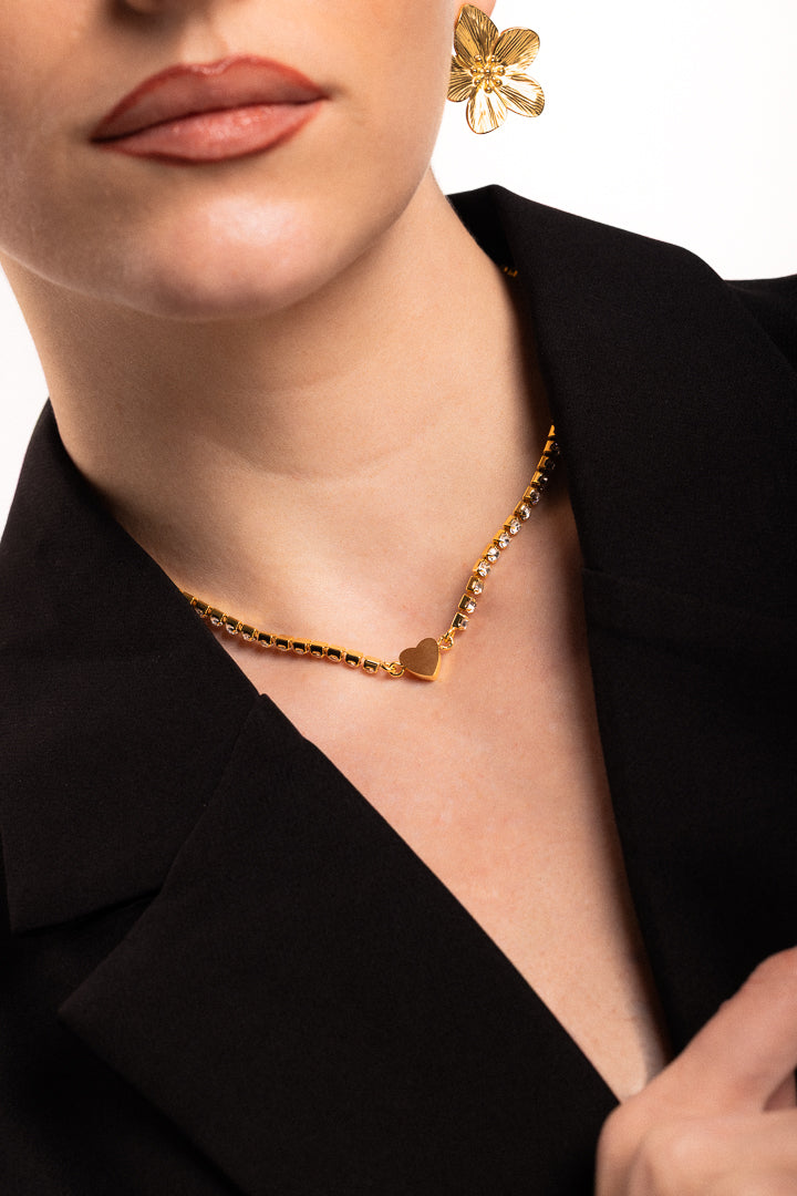 Heart Tennis Necklace